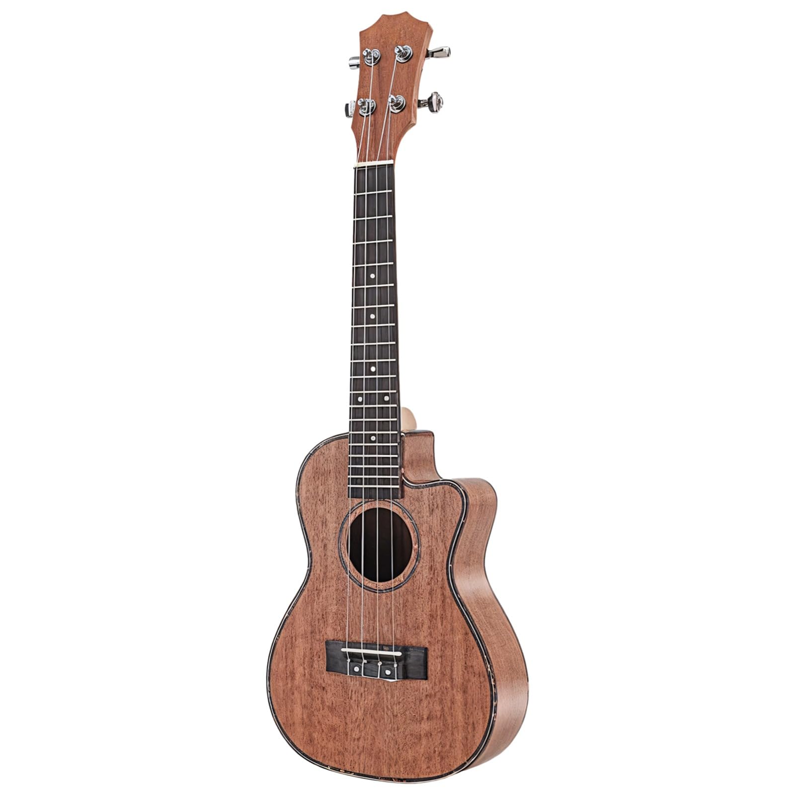 Mahogany 4-String Electric Acoustic Hawaiian Guitar With Built-In Pickup System For Professional Sound