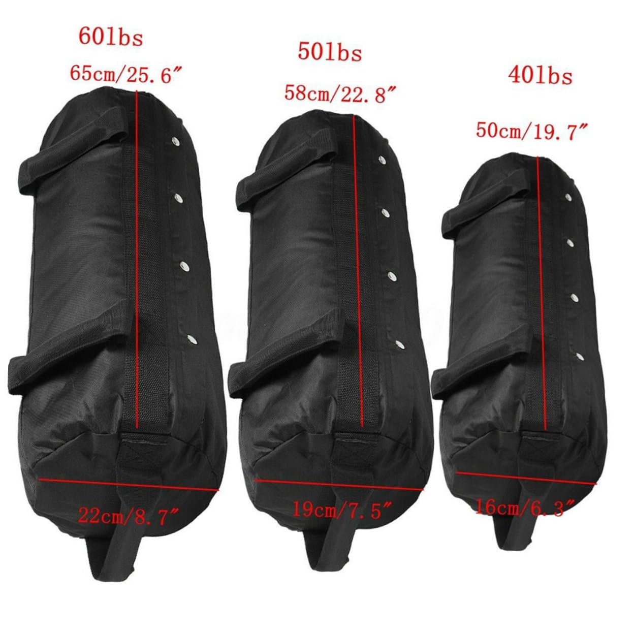 GOOHOCHY Workout Sandbags 60lbs Heavy Duty Sandbags 4 Handles for Cross-Training Home Gym Black