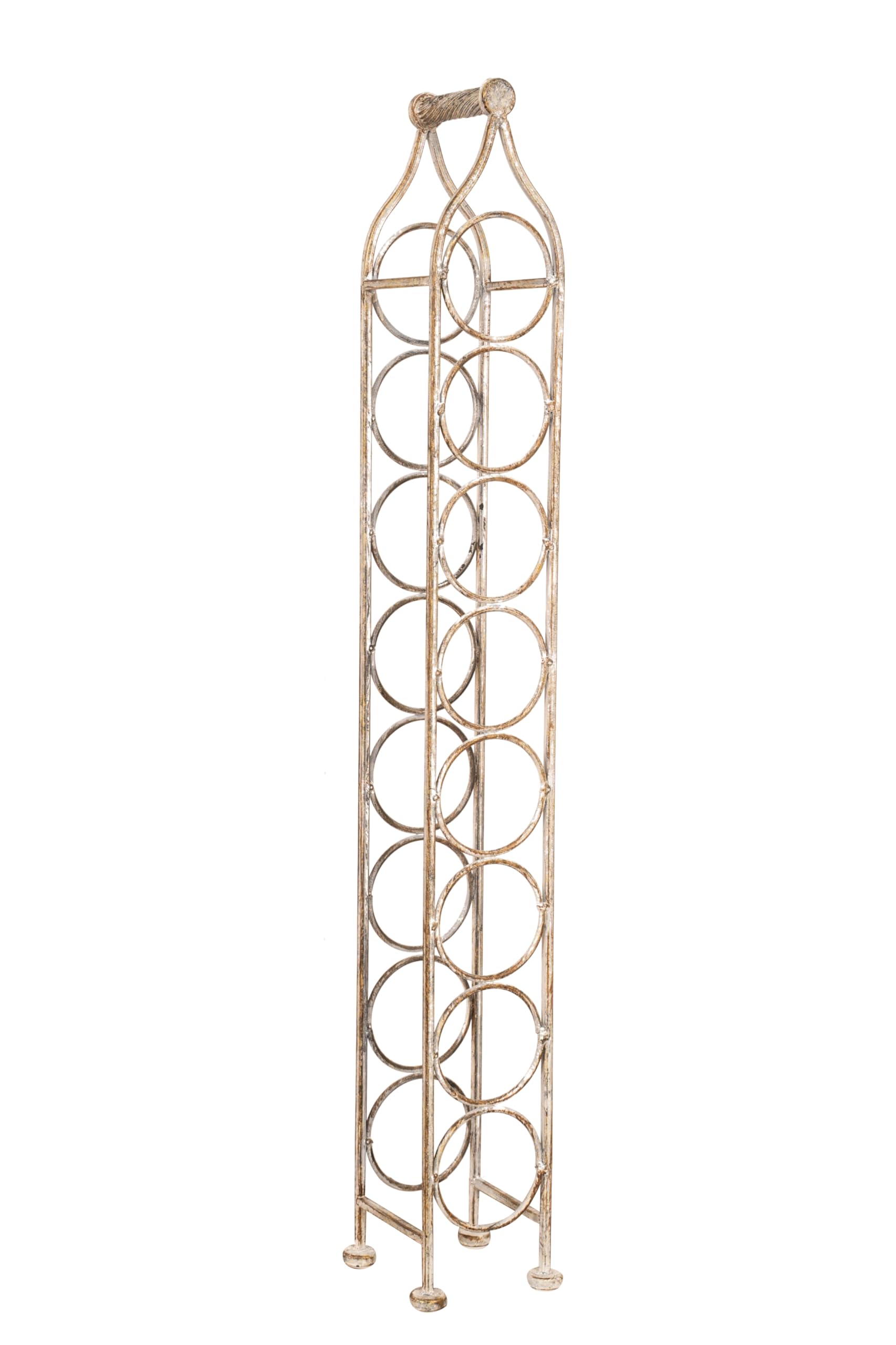Biscottini Portabottiglie Vino in Ferro 105X15X16 cm - Porta Bottiglie Vino in Metallo - Cantinetta Portabottiglie da terra - Espositore - Portavini Cucina Bar