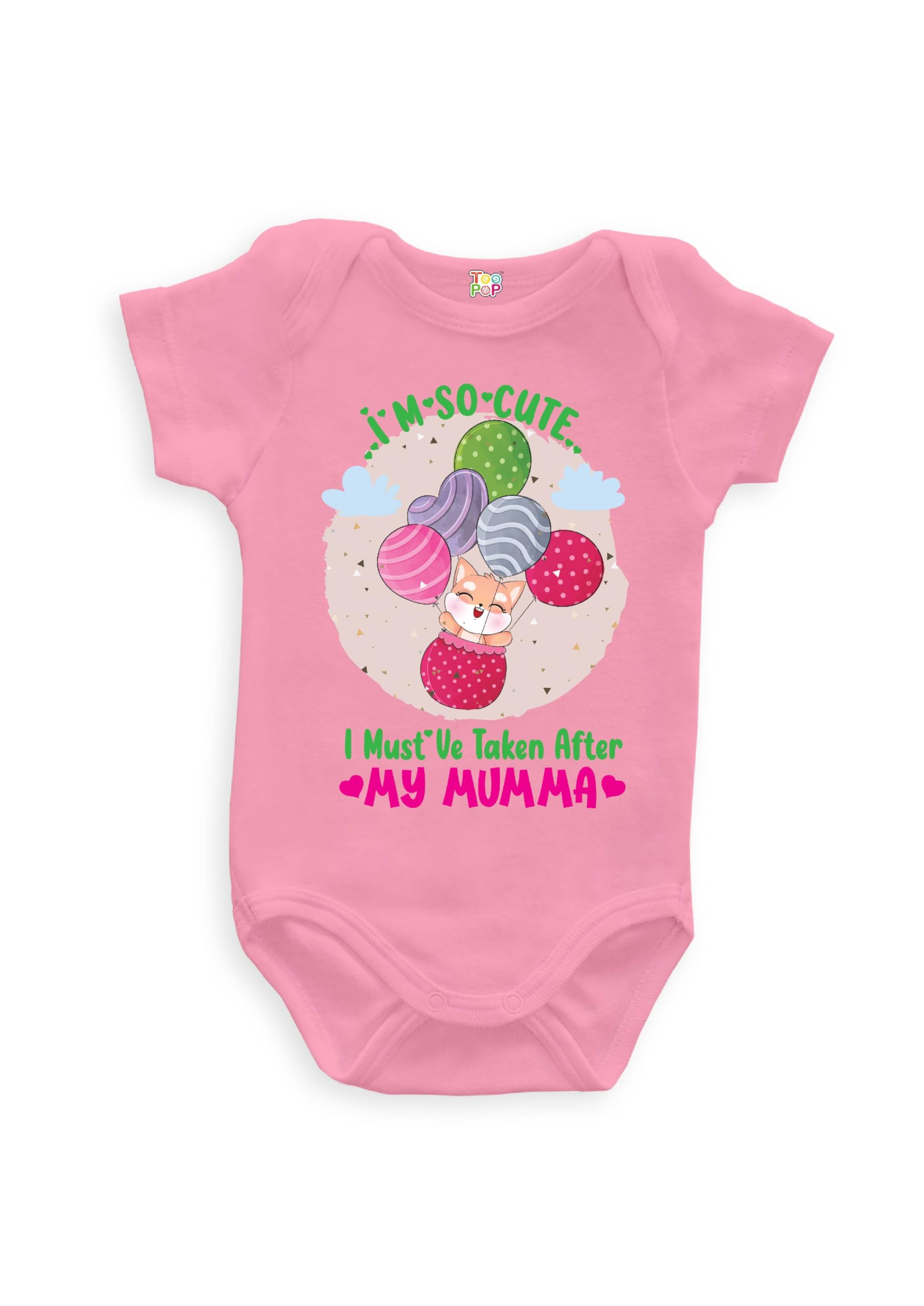 TEE POP Mom special unisex cotton dress baby romper/onesie I'm so cute i must have taken after my mumma