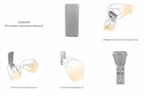 Miniatura 4 de JEINAPA Cortador de pastillas con dispositivo de centrado automático divisor de pastillas de aluminio con hoja de acero inoxidable 316L funda de