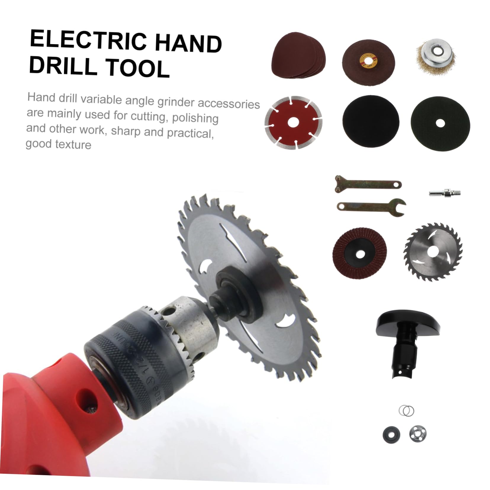 KONTONTY 1 Set Hand Drill Kit Rotary Tool Grinding Woodcarving Cutting Disc Angle Grinder Chuck Kit Polishing Conversion Link Parts Polishing Parts for Hand Drill Jade Engraving Tool Steel