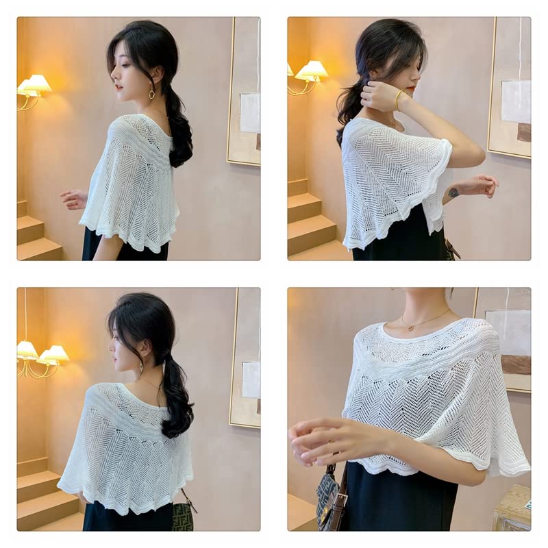 Knit Sun-proof Shawl Wrap for Women Girls Lace Cover Up for Evening Party Dress Wedding Bridal Shawls Knitted Loose Top2