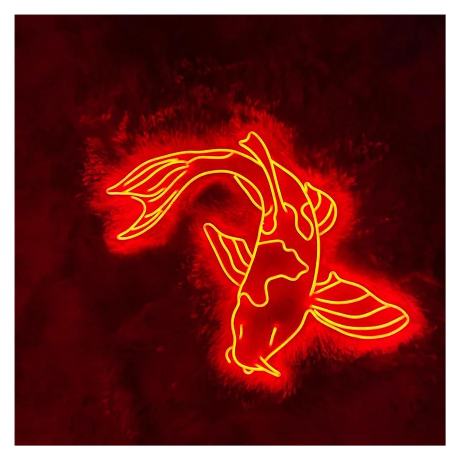SHOUXI Sign Lamp Koi Fish Neon Sign Game Room Wall Decor Bar 60cm(D)
