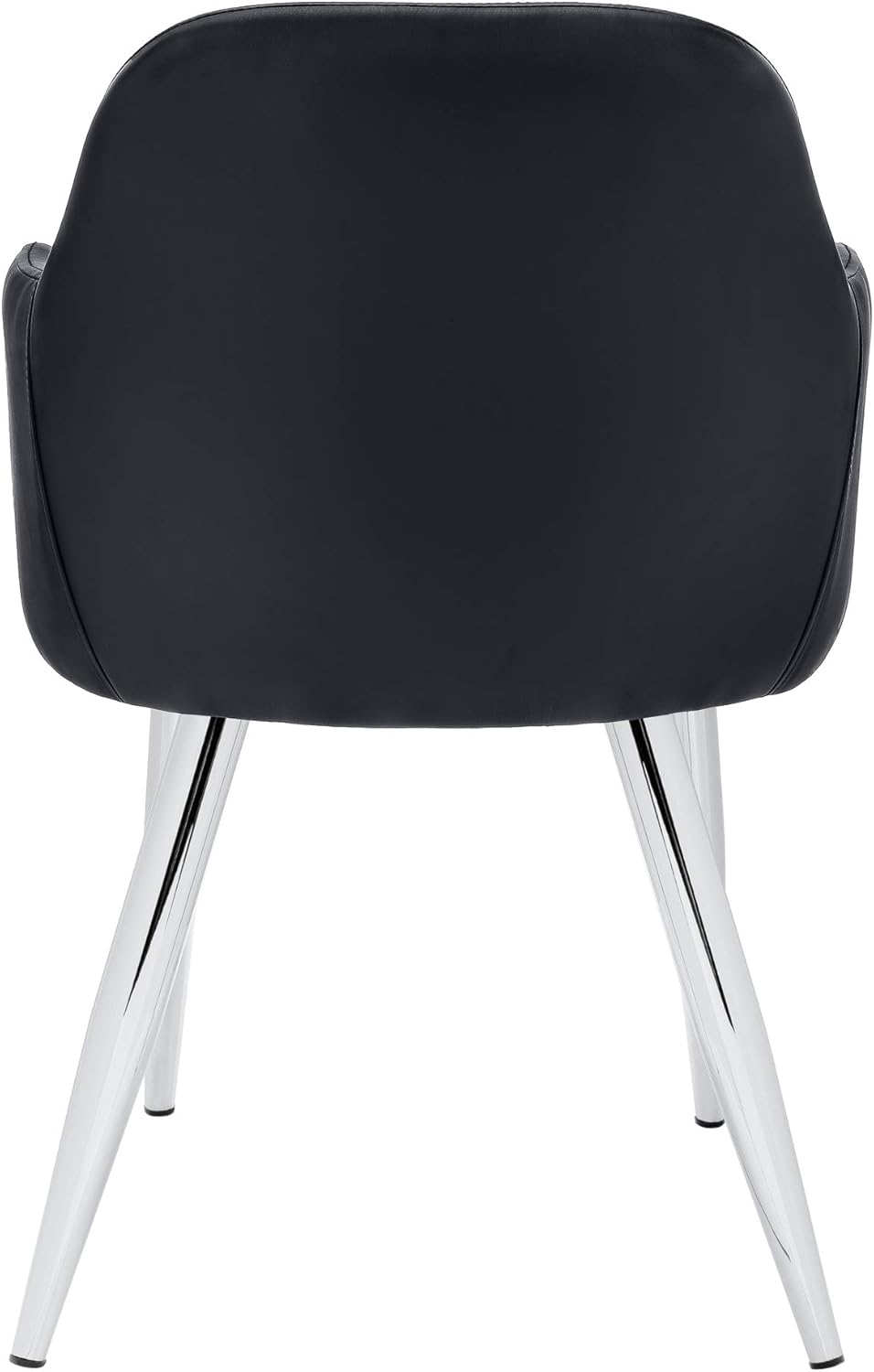 Black Faux Leather Upholstered Side Chair with Metal Legs