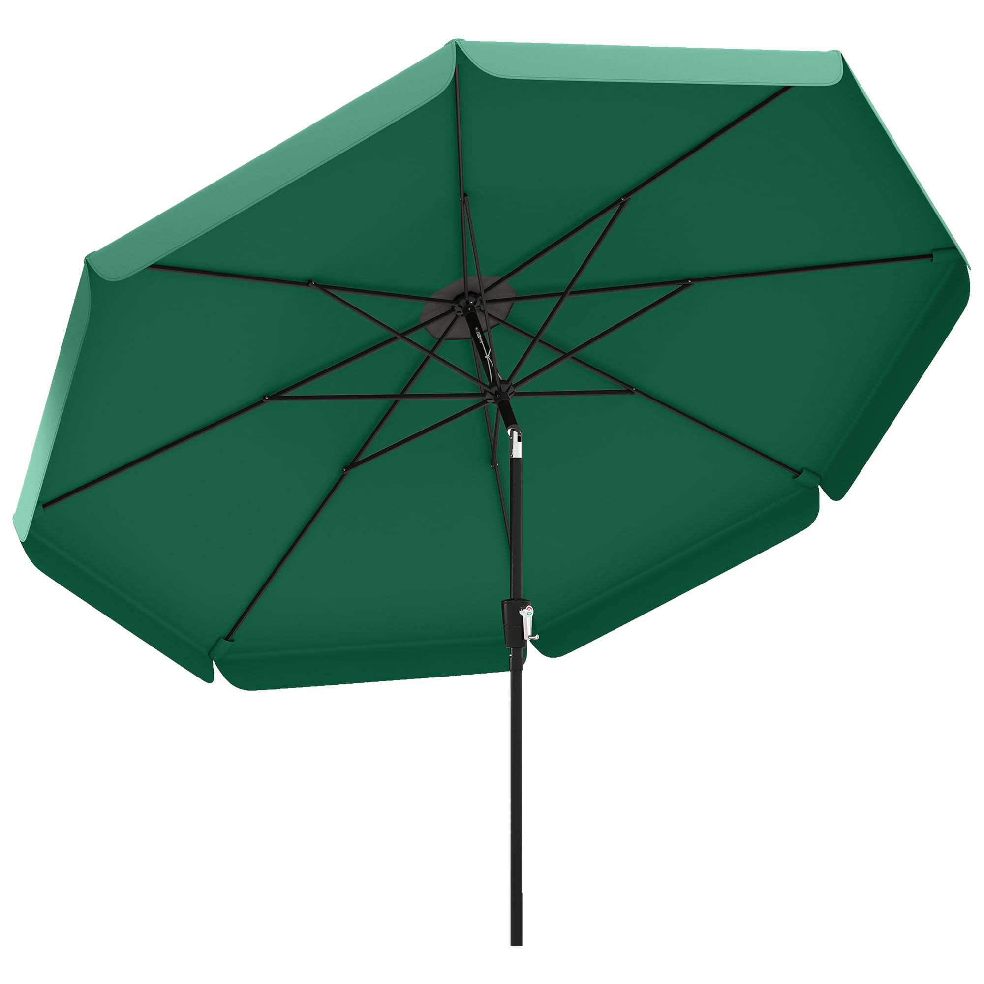 Outsunny Unisex Green 3 Garden Parasol With Tilt & Crank, Upf30+ Outdoor Table Umbrella In 3M