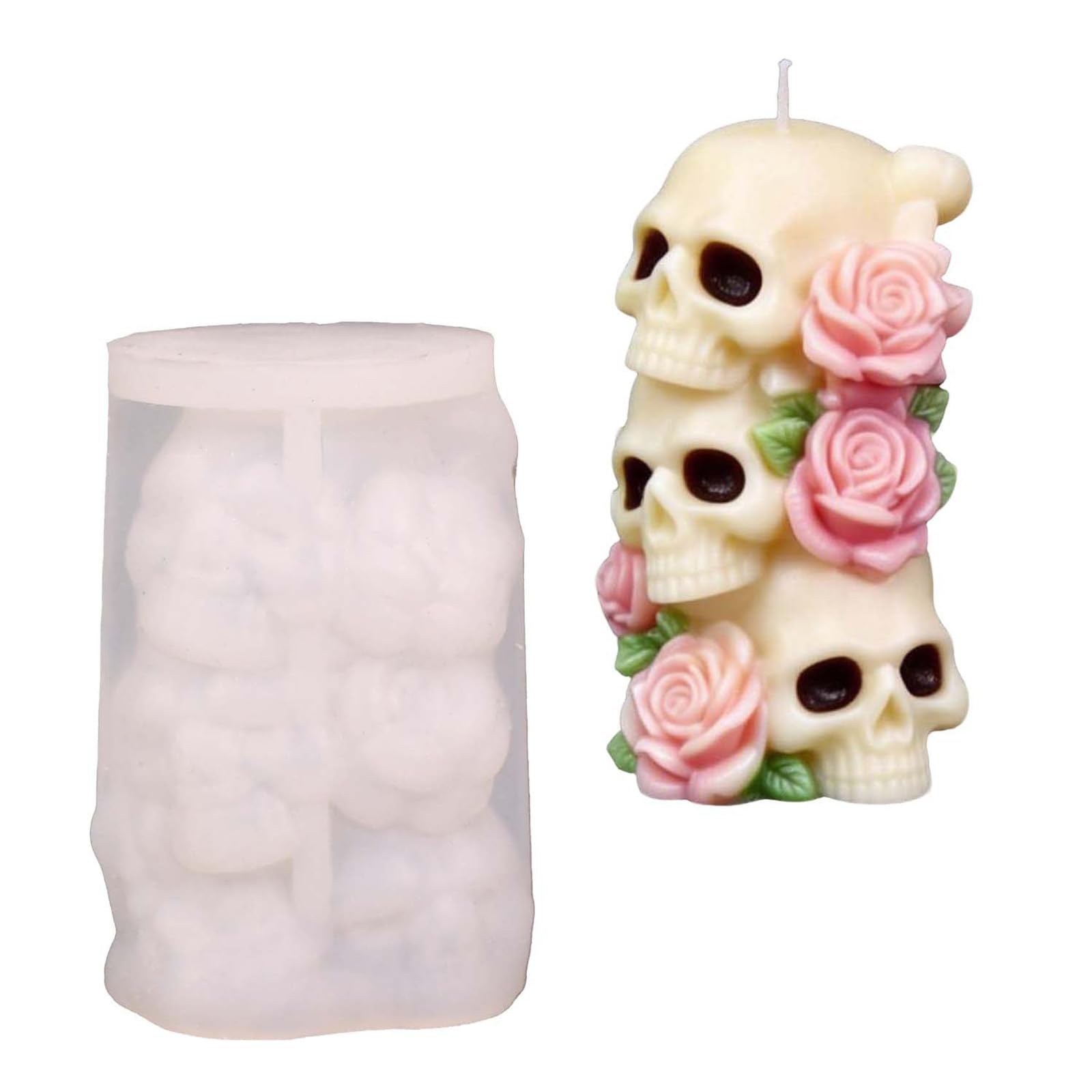 JSGHGDF Skeleton Head Shape Silicone Molds for Soap Easy Demolding Multipurpose Silicone for Resin Casting Skull Cast