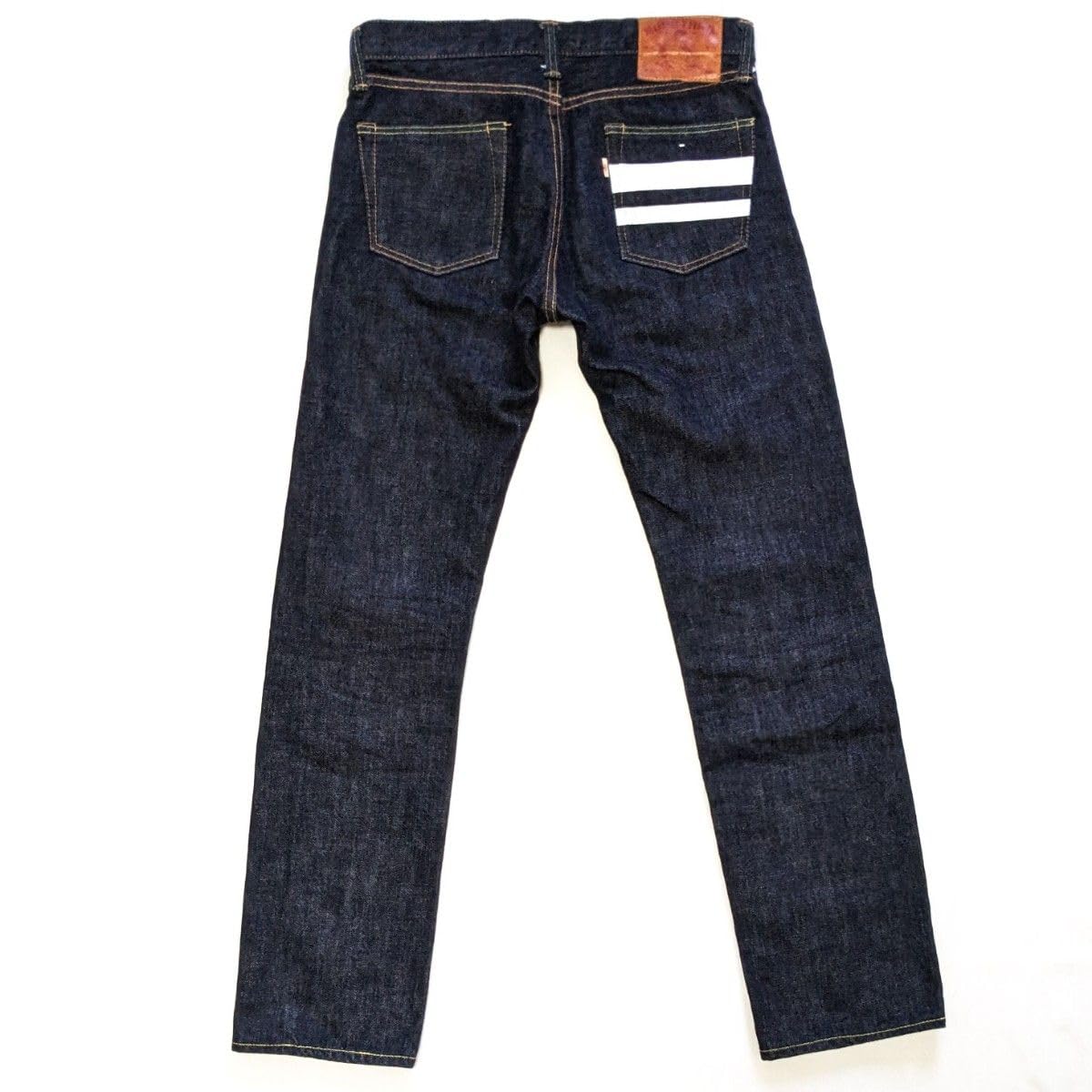 Amazon.co.jp: 濃紺 桃太郎ジーンズ ボタンフライ 赤耳 スリム デニム  