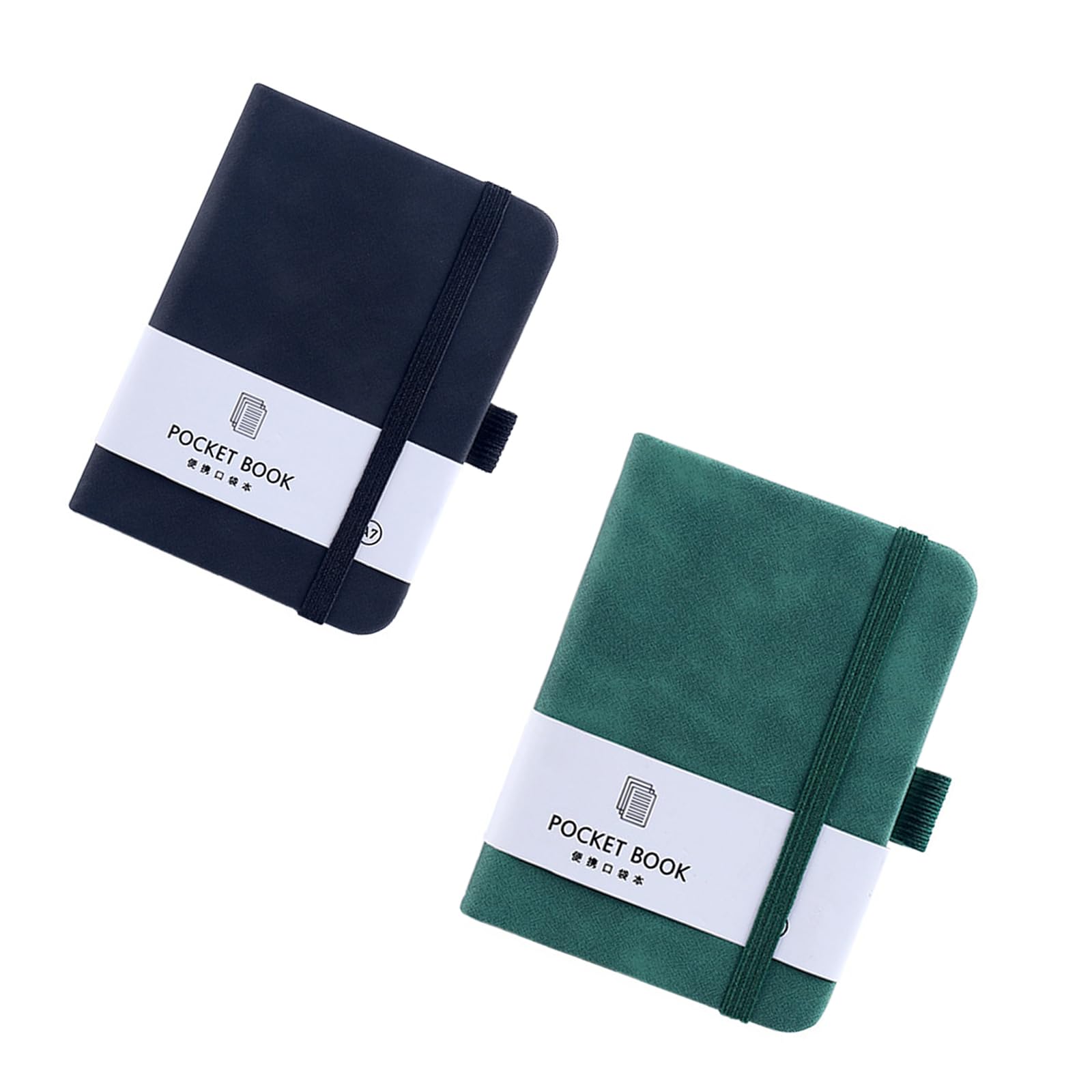 Pocket Notebook,2 Pcs Portable A7 Notebook Small Notebooks Pocket Size Mini Small Notepad Journal Diary for Travel Notebook Writing Notepad Mini for Office School Stationery Supplies(Black+Green)