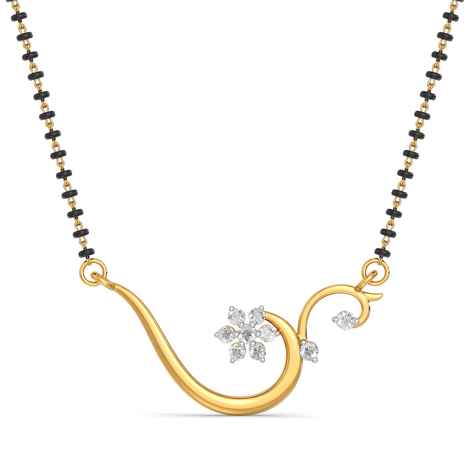18k (750) Yellow Gold and Diamond Mangalsutra for Women