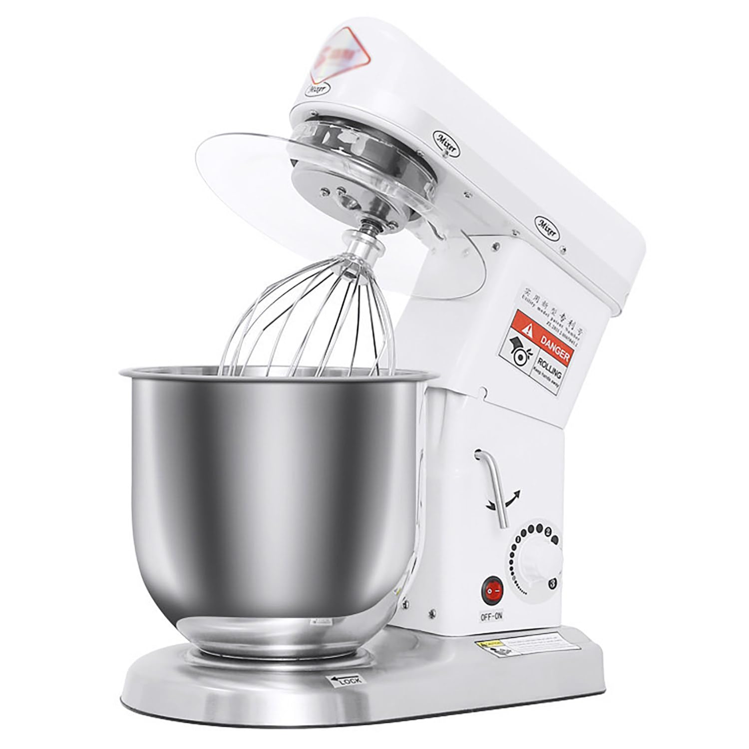 Impastatrice Multifunzione da Cucina Professionale White-10L | 5L/7L/10L Frullatore Multifunzione per Pizza E Panetteria,Impastatrice Elettrica a 3 Velocità per Pasticceria,Pizzeria