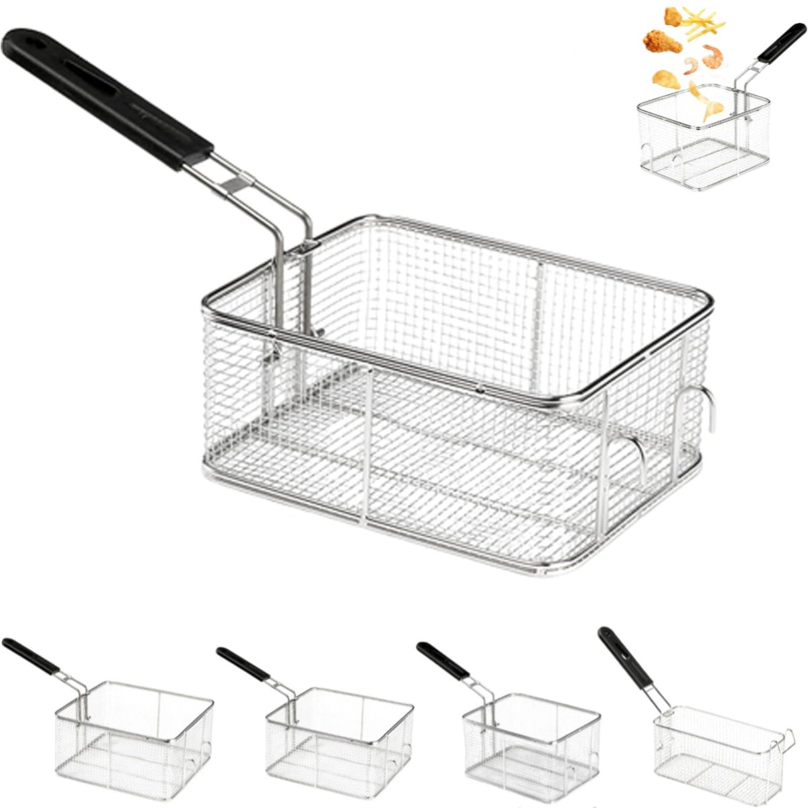 Genérico Cesta para freír Acero Inoxidable para Barbacoa, Restaurante, hogar, 6L/8 L/11L