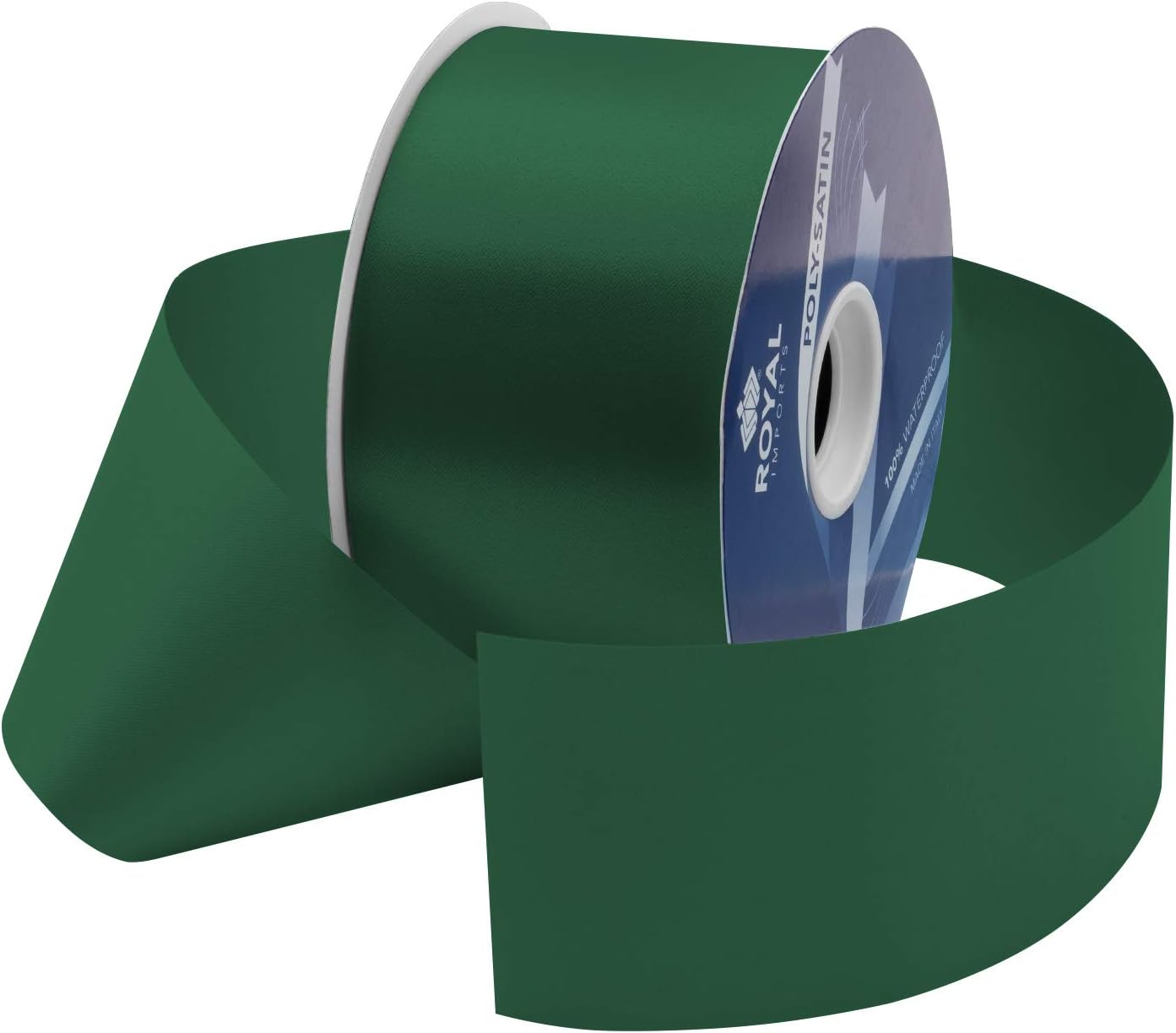 Royal Imports Emerald Green Satin Ribbon 2.75 Inch (#40), 100 Yards – Waterproof Double-Faced Poly Ribbon for Flower Bouquets, Crafts & Gift Wrapping – Made in Italy
