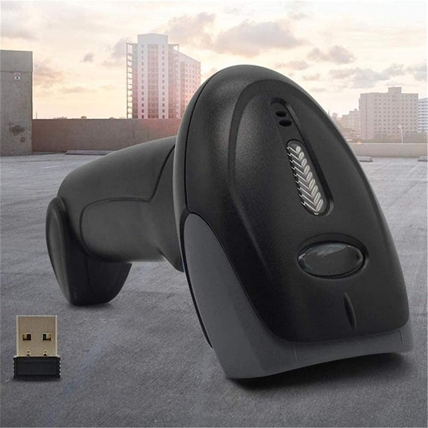Escáner de código de barras de mano Escáneres de código de barras Conexión USB Escáner de mano inalámbrico Lector de código de barras 1D for restaurante Tienda Supermercado for tienda de conveniencia