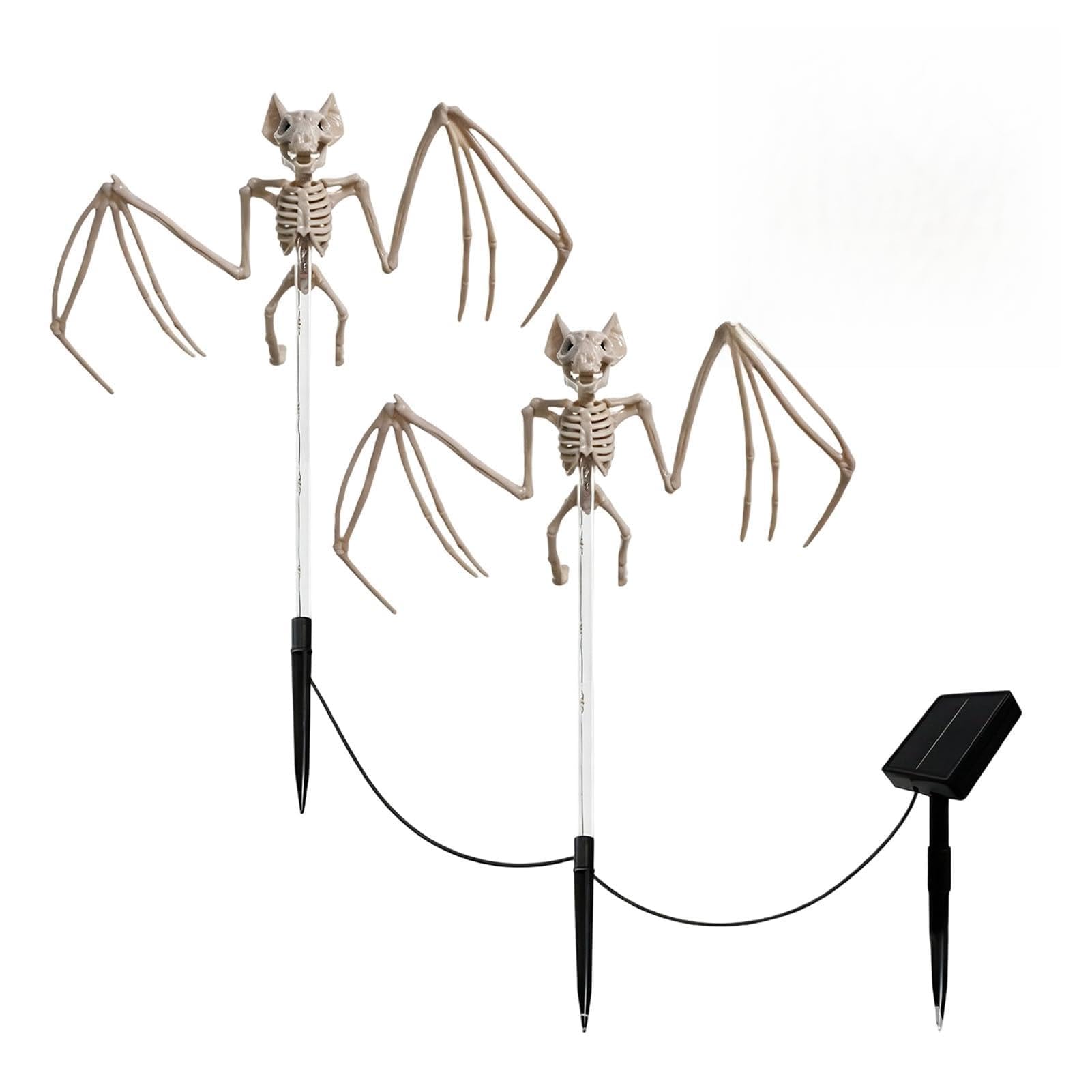 RetroNest Solar Bat Garden Lights, Realistic Skeleton Stake for Halloween