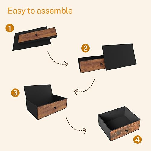 Miniatura 5 de usikey Zapatero de 4 niveles con 3 cajones y 3 estantes de tela Oxford, capacidad para 15-18 pares, almacenamiento de zapatos de metal con parte