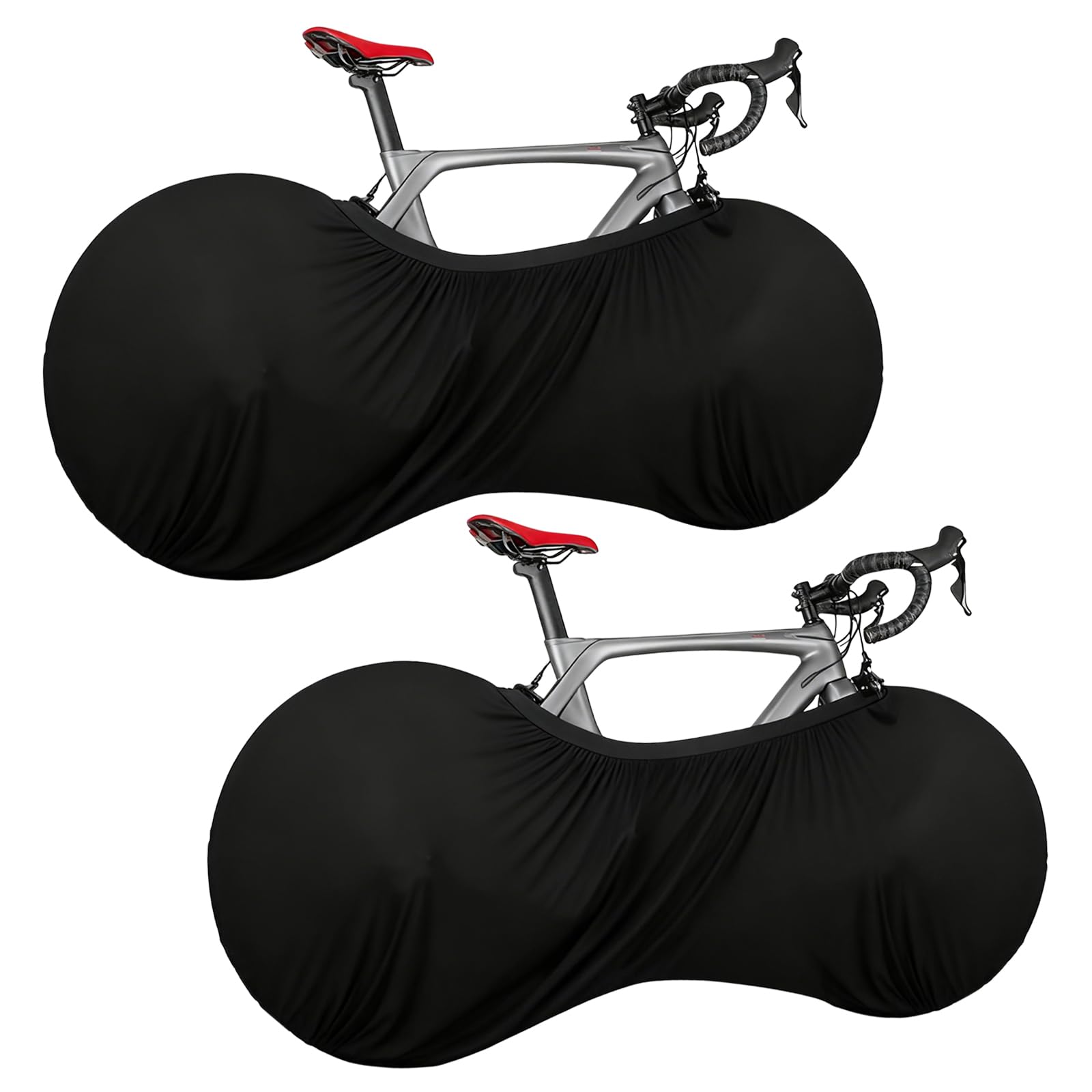 YYTECH 2 Stück Schwarz Fahrradabdeckung, Waschbar Fahrradschutz, Fahrradschutzhülle, Fahrrad Abdeckung , Fahrradgarage Innenbereich Staubdicht, Fahrradhülle für Mountainbikes und Rennräder