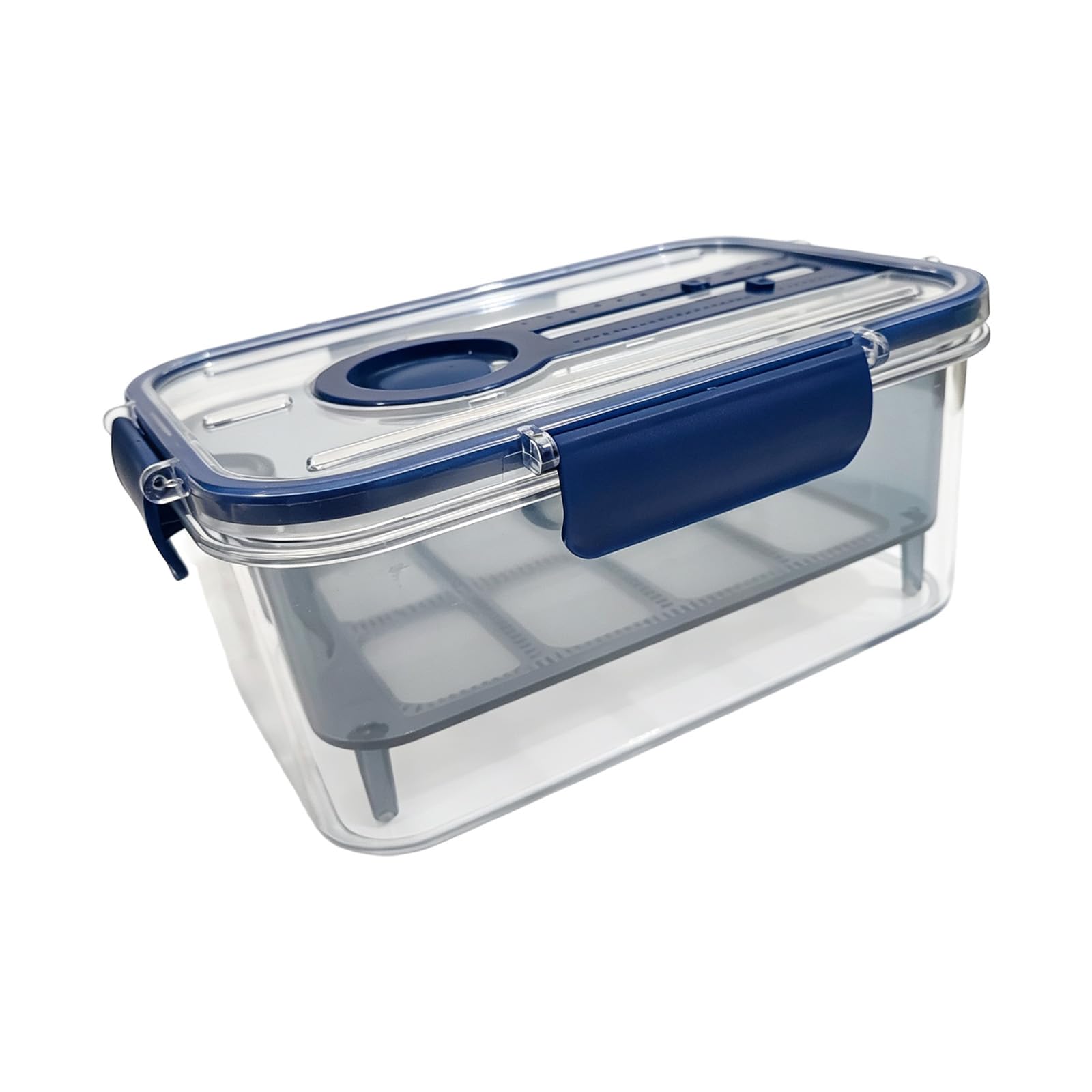 Fruit Rinse Container, Lifted Tray Design, Sealing Border, Refrigerator Organizer, Kitchen Serving Assistant Helper Vegetable Rinse Box Produce Keeper Tray Salad Prep Organizer Fruit Drain Container
