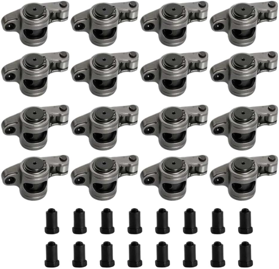 Roller Rocker Arms Kit 16Pcs 1.50 X 3/8 Inch Self Aligning Compatible With Small Block SBC 305 327 350 400 Engine