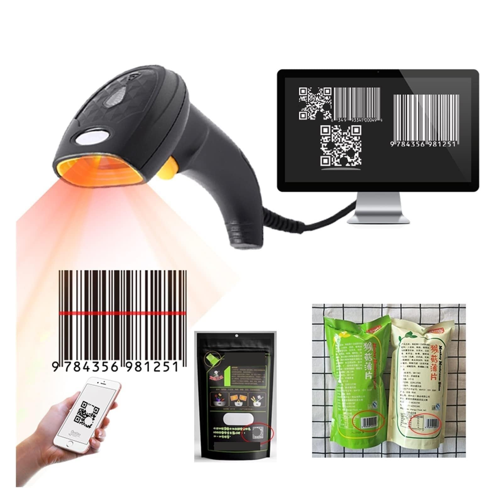 Skaner kodów kreskowych, Przenośny Skaner Kodów 2D QR Bar Reader Paragon