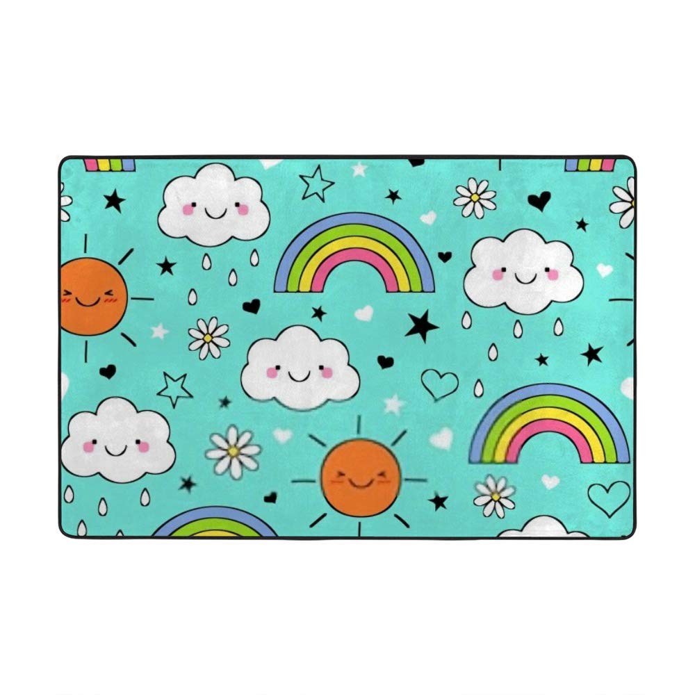 Tapis corail arc-en-ciel grand format en tissu polyester extensible