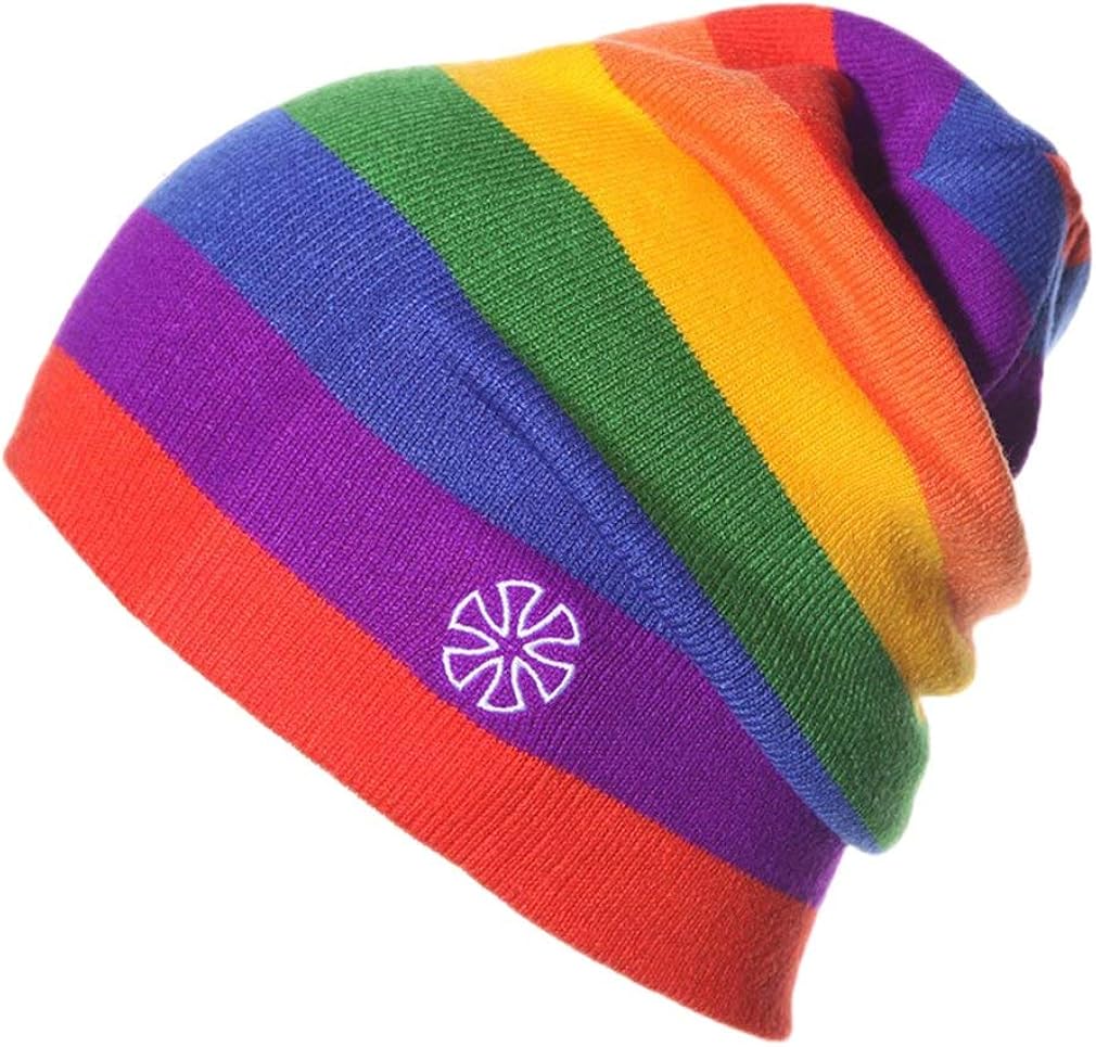 Rainbow stripe beanie Clearance
