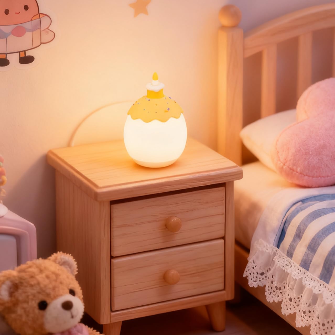 Silikon-Nachtlicht für Babys, Ei-Nachtlicht für Babyzimmer, 3-stufiges Dimmen und 30-Minuten-Timer, tragbare Kinderzimmer-Nachtlampe zum Stillen, Kinderzimmer, Kleinkinder, Mädchen, Jungen