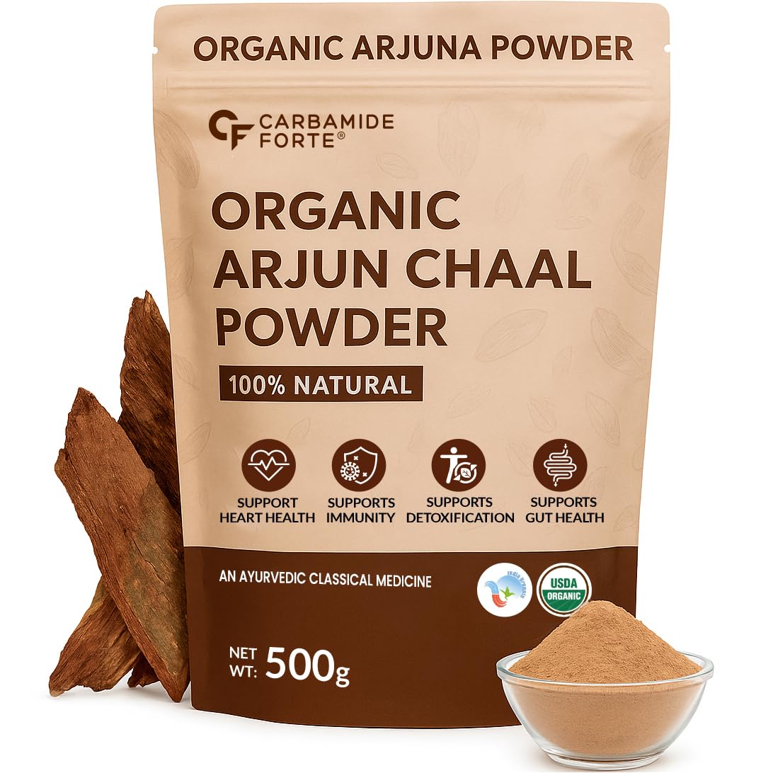 Carbamide Forte Arjun Chaal Powder-500G|100% Natural & Pure Herbal Arjun Ki Chaal Powder For Men & Women|To Support Heart Health & Promote Good Cholesterol