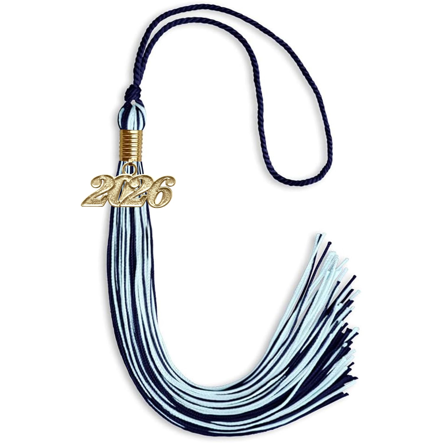 Endea Graduation Mixed Double Color Tassel with Gold Date Drop (Navy Blue/Light Blue, 2026)