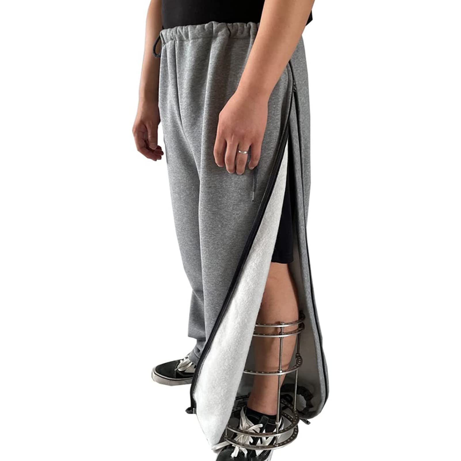 Pantalones de paciente con cremallera para cuidados de enfermería postoperatoria unisex