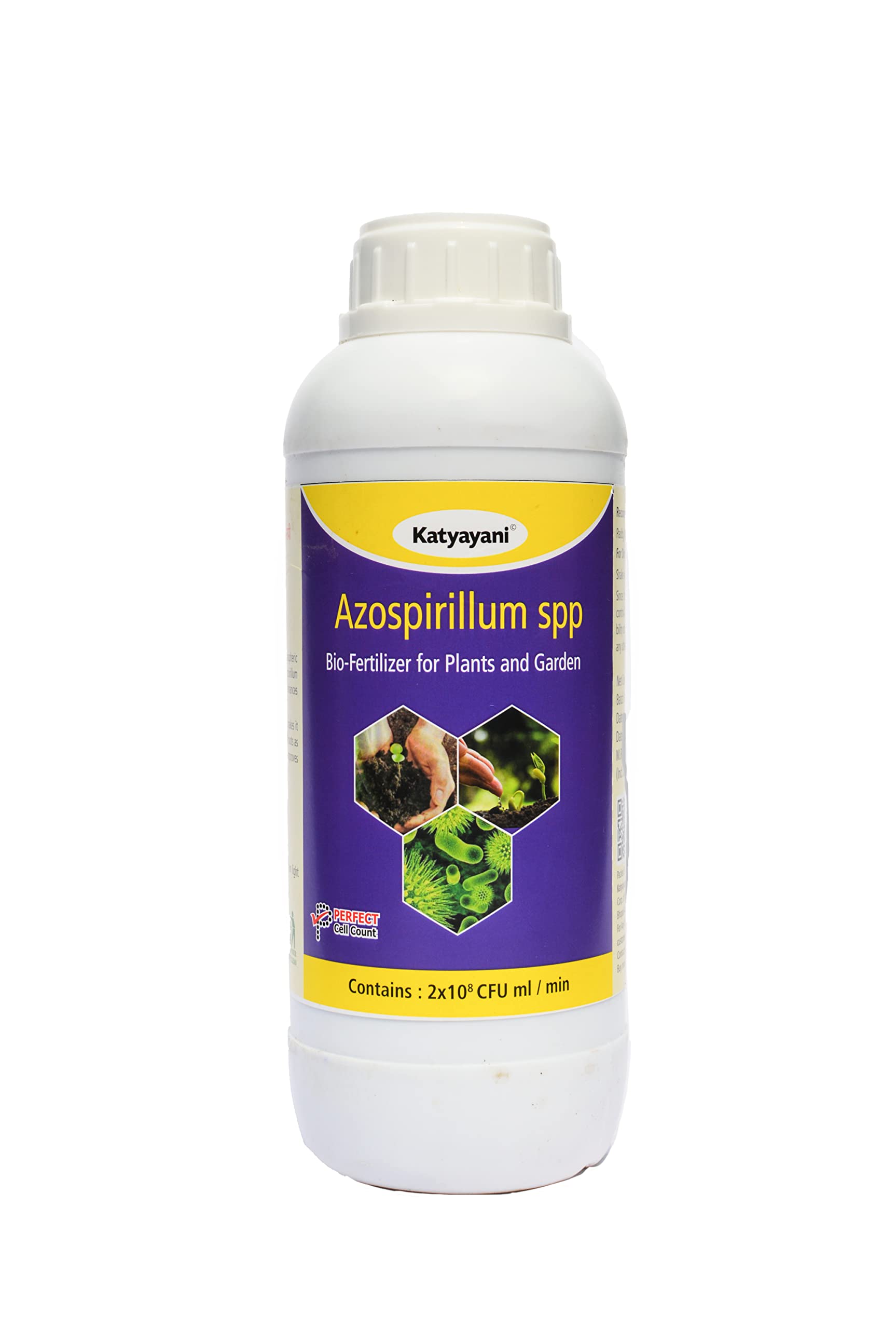 Katyayani Azotobacter spp Bio fertilizer | Fertilizers for all indoor & outdoor Plants | Biological Enhancers for Crop Growth Rate & Nutrition | CFU ( 5 x 10^8 CFU ml/min )(1000ml x 1)