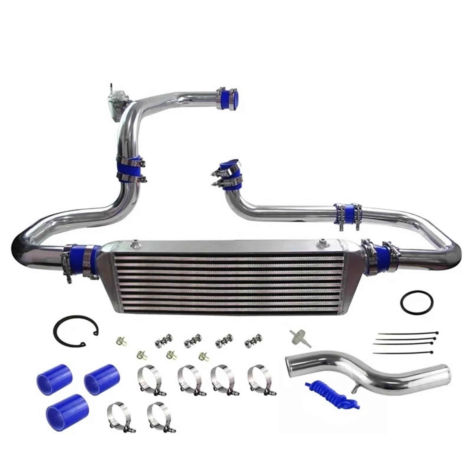 Cooled Intercooler Turbo Intercooler Fit for Integra D15D16 B16 B18 90-93 DC2 94-01 Fit for Civic EG 92-95 EK 96-00 Del Sol 93-97 Front Intercooler Kit(Blue)