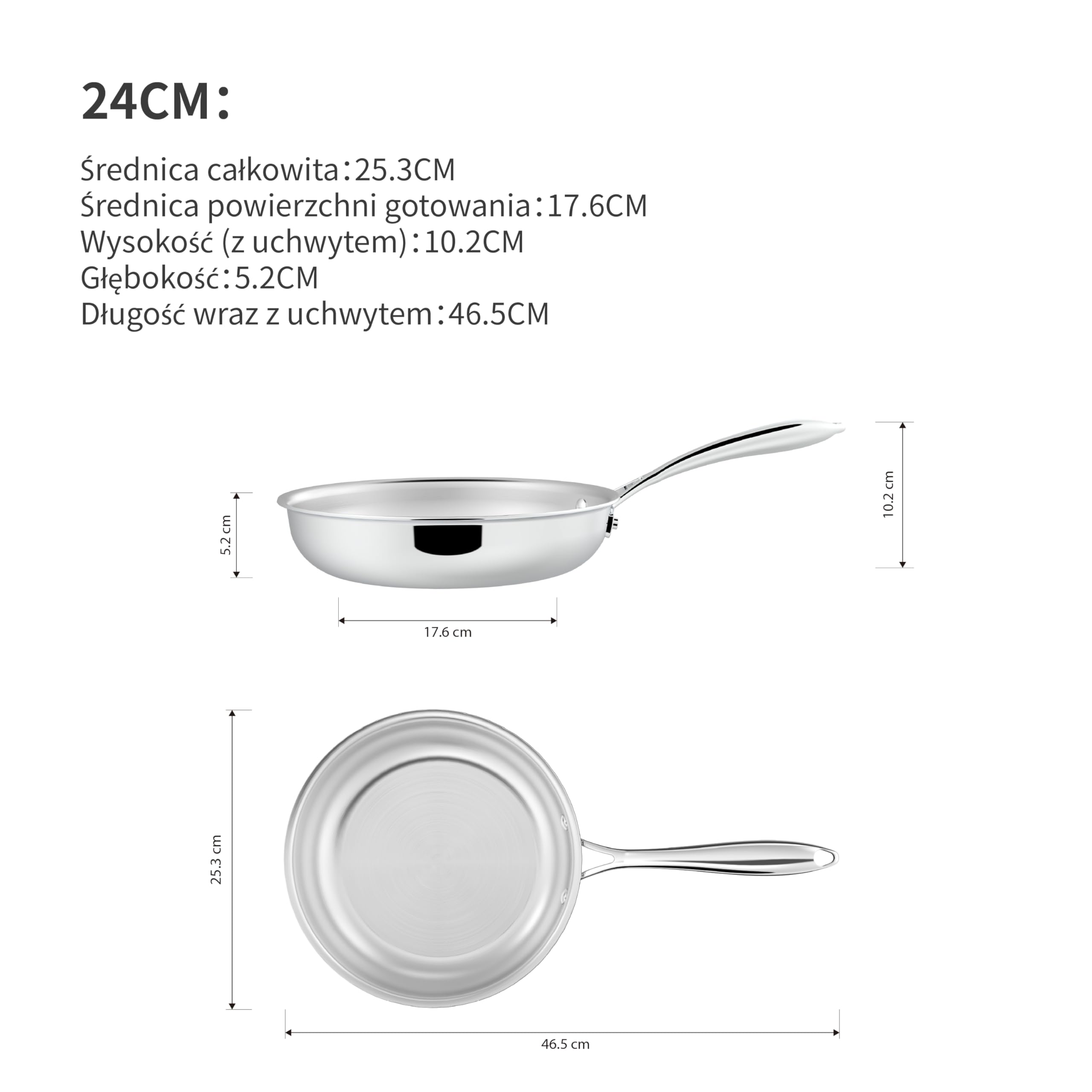 5-warstwowa patelnia ze stali nierdzewnej, zestaw 2, w zestawie patelnia ze stali nierdzewnej 24,28 cm, do zmywarki i piekarnika, rozpiętość indukcyjna