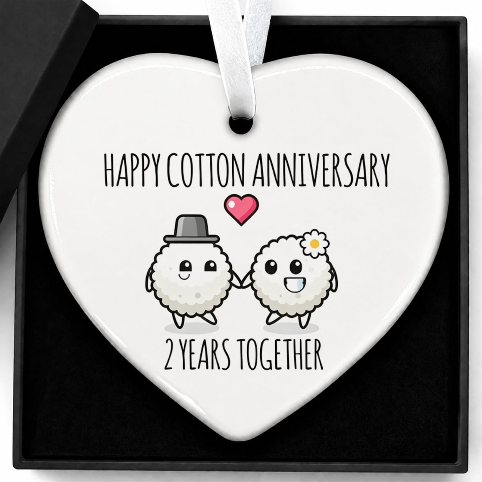 2nd Wedding Anniversary Ceramic Gifts Plaque Funny And Sweet Couple For Him Or Her Women Men Partner, Light Sign Keepsake Gifts For Husband, Wife, Boyfriend, Girlfriend, And Anniversary Celebration