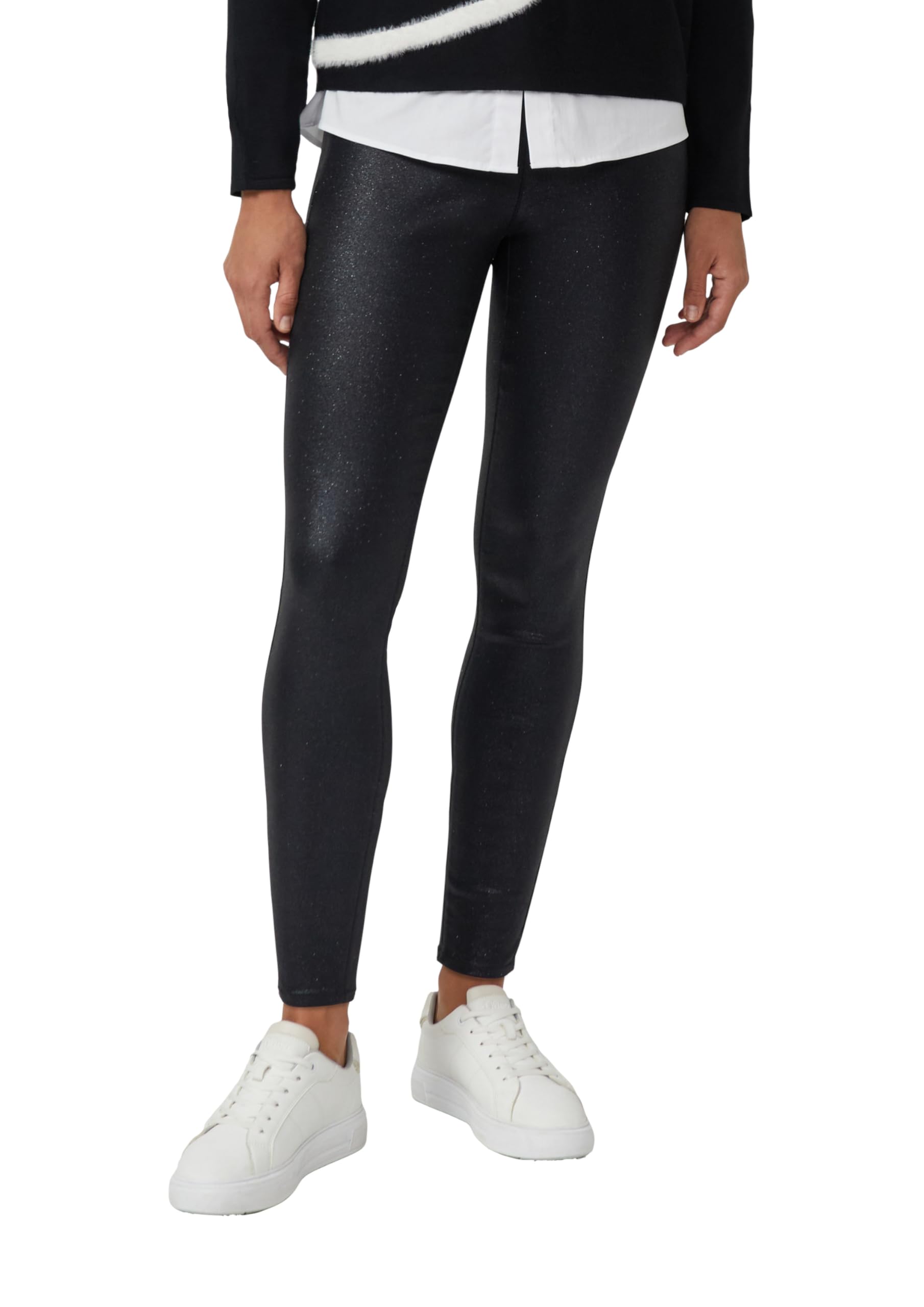 s.Oliver Hose im Skinny Fit mit Glitzer-Coating und seitlichem Reißverschluss