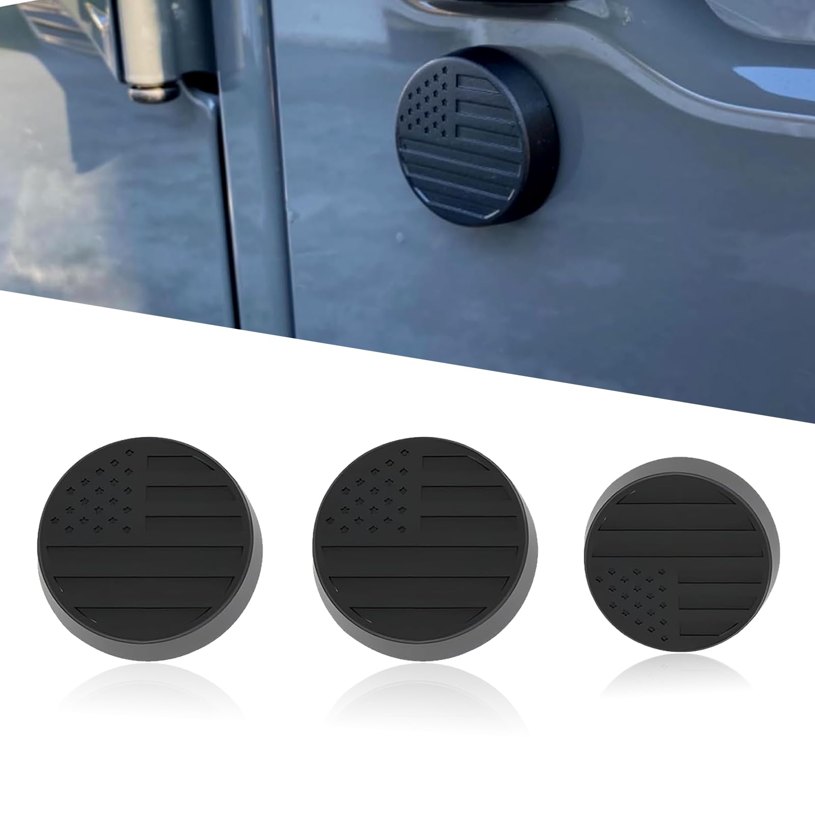 3 PCS Car Door Keyhole Cover 1 5 1 4 American Flag 3D Decoration Perfect Fit Cover Rust-proof
