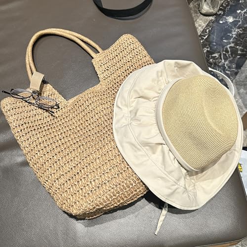 B-B1 Woven Beach Tote Bags para mujer en verano miniatura 3