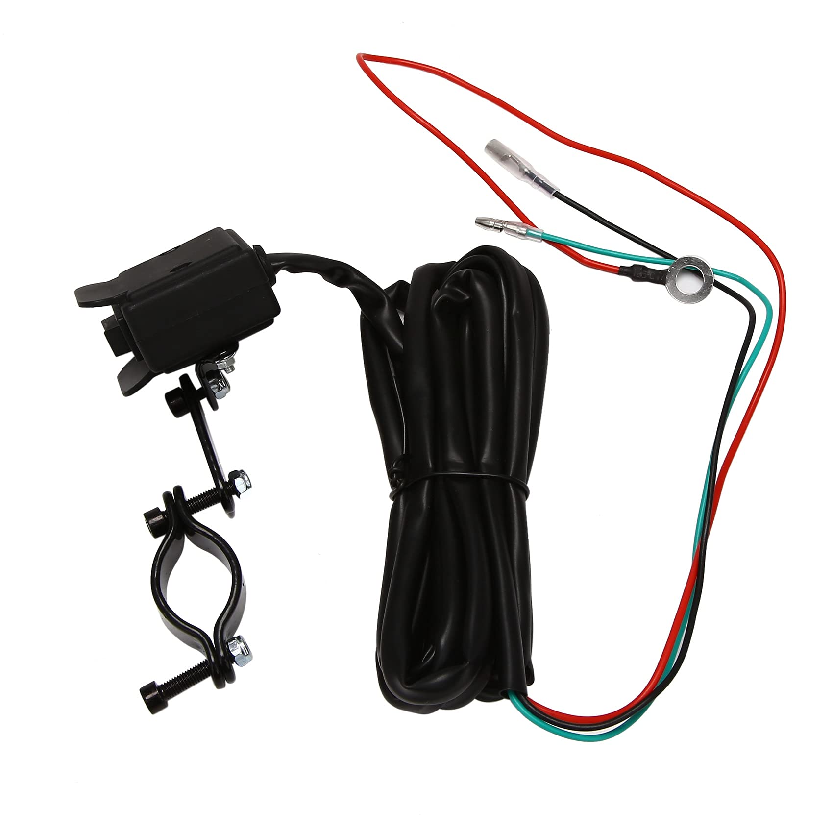 12V Interrupteur au Pouce à Bascule de Treuil avec Support de de Ligne de Commande de Guidon pour Accessoires de Treuil éLectrique ATV UTV