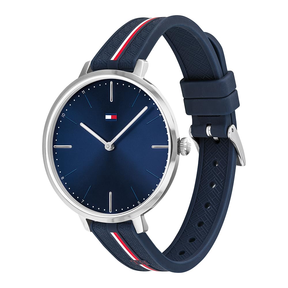 Image secondaire de Tommy Hilfiger Montre Analogique à Quartz pour Femme avec Bracelet en Silicone Bleu Marin - 1782154