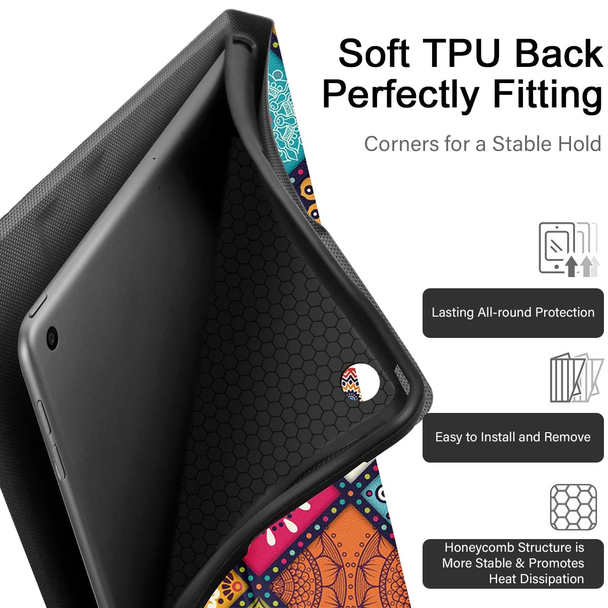 Yoedge Custodia Per IPad Pro 11 Pollici (2021/2020/2018) - Flip In PU Pelle Con Funzione Stand, TPU Sottile, Stampa Margherita - copertina