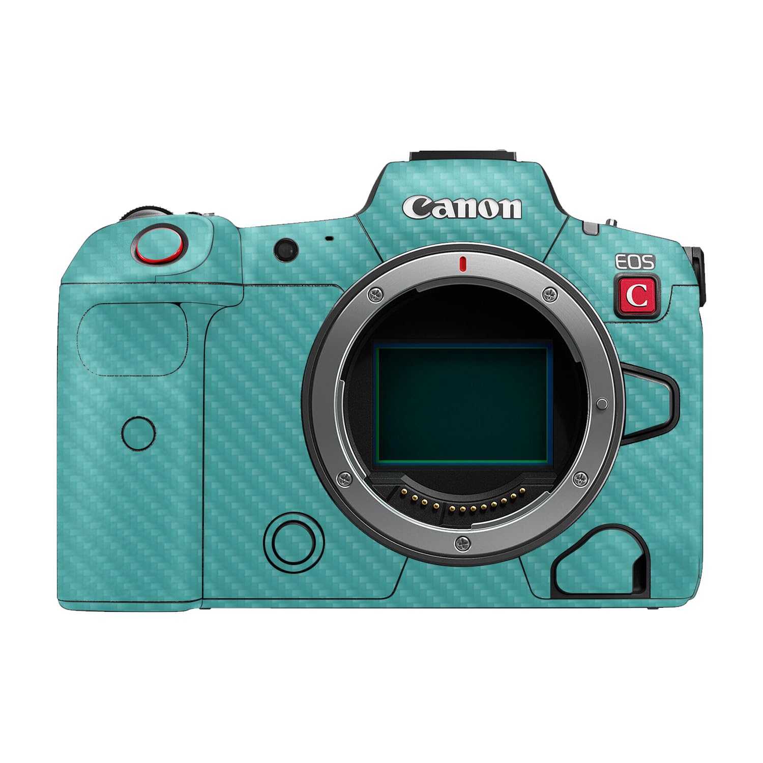 Carbon Fiber Camera Skin Compatible with Canon EOS R5C (2022) - Solid Turquoise - Premium 3M Vinyl Protective Wrap Decal Cover - Easy to Apply | Crafted in the USA by MightySkins
