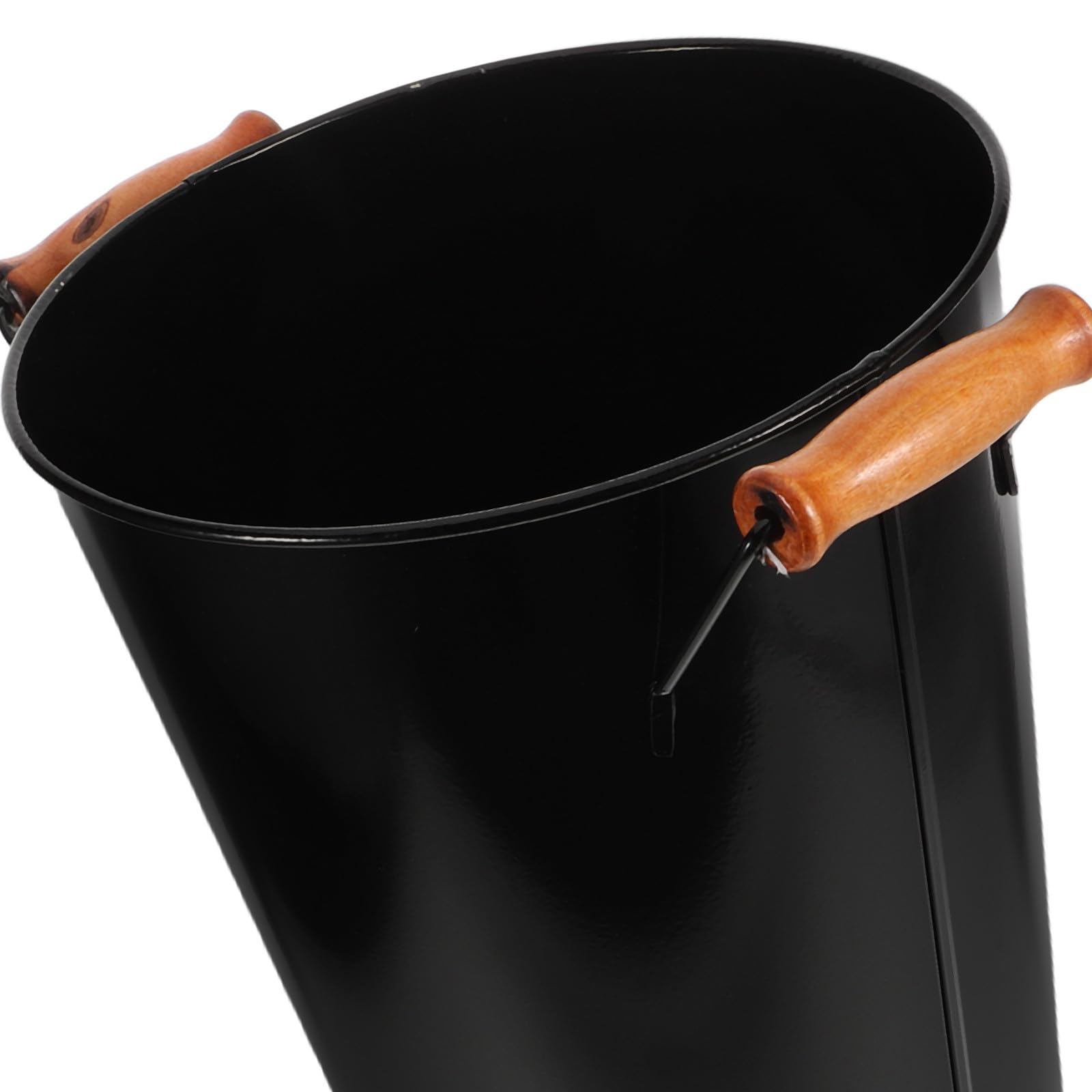 Hemobllo Secchio Resistente e Decorativo con Manico in Ferro Nero Porta Legna da Ardere Rotondo Facile da Spostare per Soggiorno e Uso Esterno