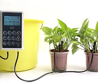 DIY Automatic Drip Irrigation Kit,Greenhouse Automatic Watering System,Potted Houseplants Support,Indoor Watering System for Plants with Digital Programmable Water Timer (White) by J&A