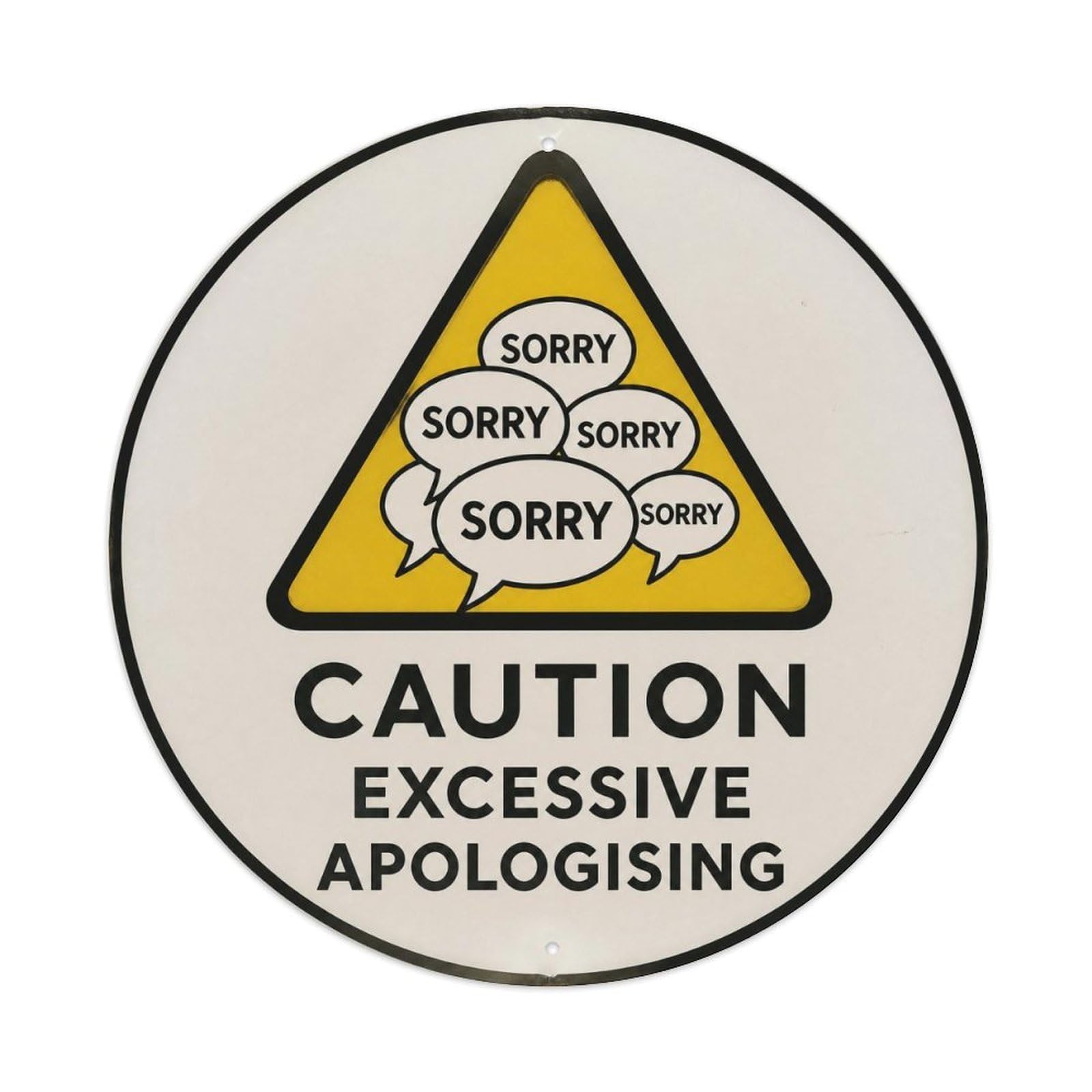 Olyhtr 8X8inch Classic Style Traditional Typography Polite Manners British Warning Metal Tin Sign