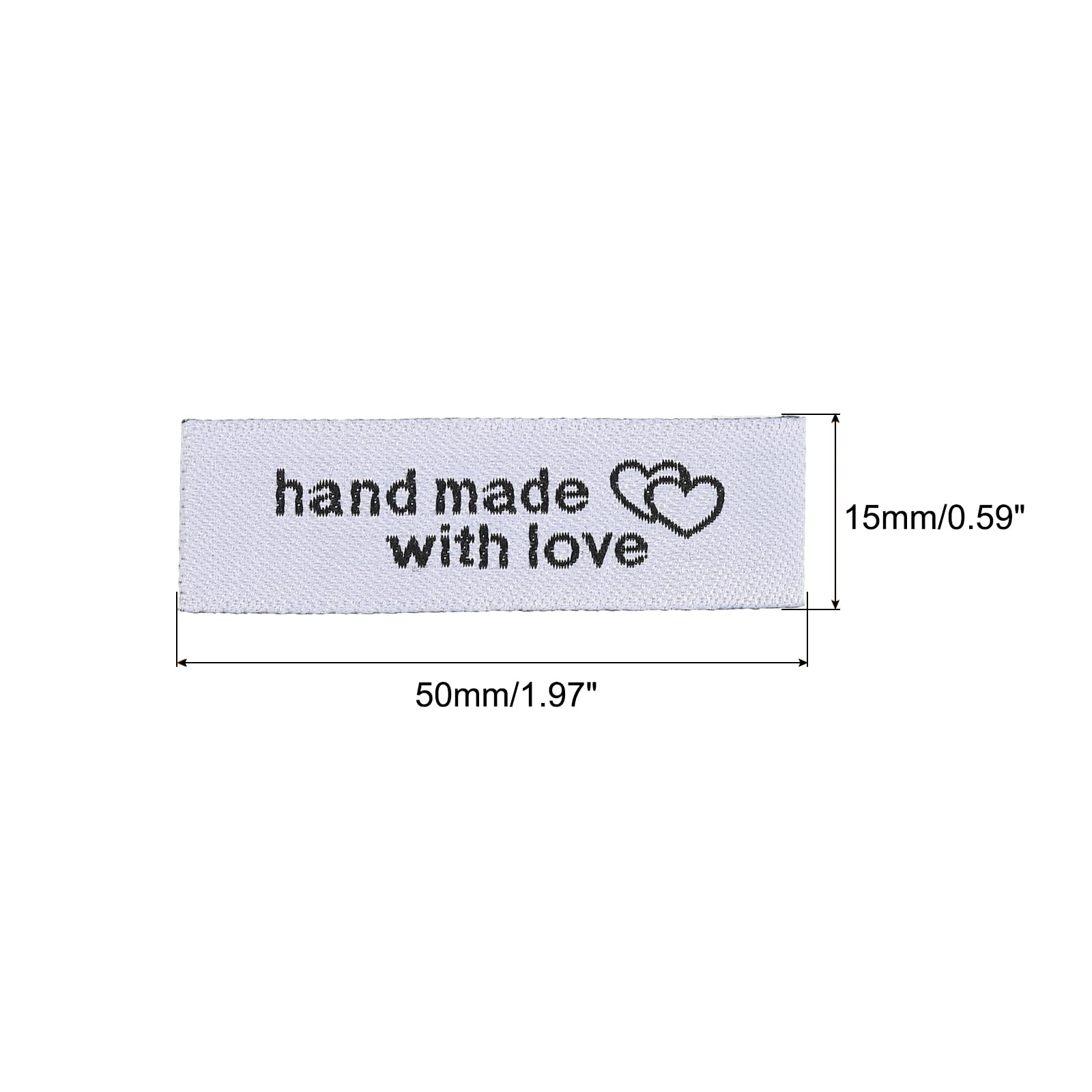 Etiquette Vetement Enfant 100 Étiquettes Satin Fait Main Avec Amour - 2x1cm (Couture) Etiquette Fait Main En Francais