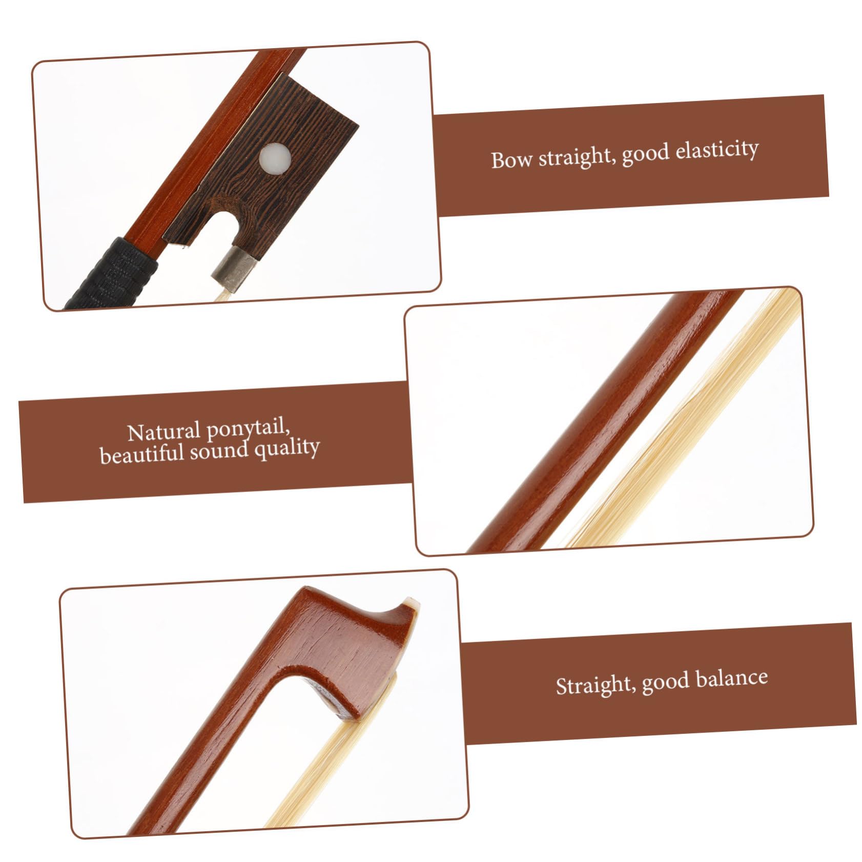 Gatuida Archet Violon Bien Équilibré en Bois pour Étudiants 1/4, Accessoire Arche Violon Pratique Facilitant la Technique, pour Débutants