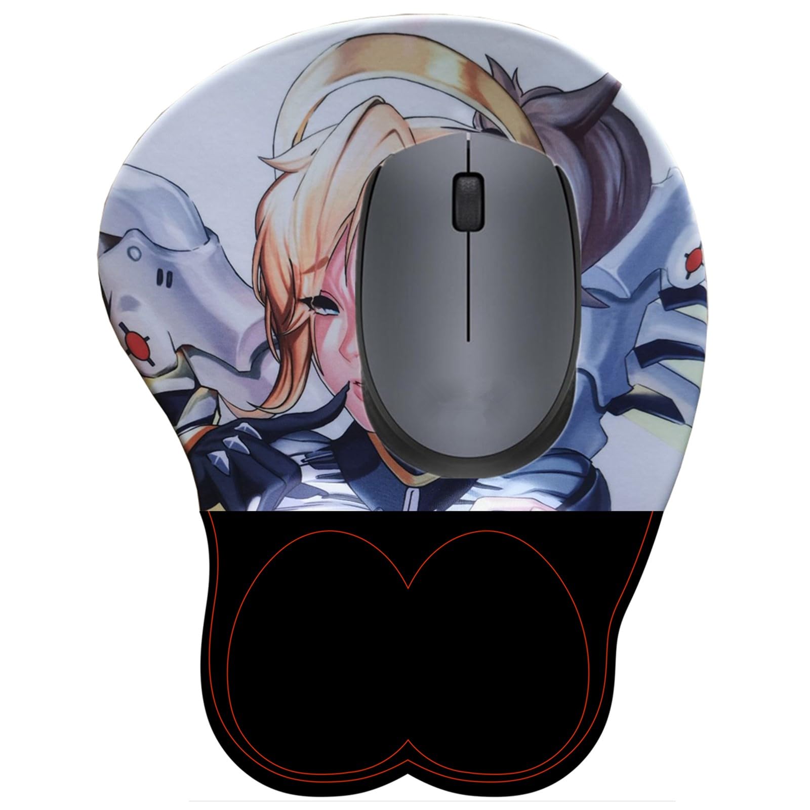 fonyell3D Anime Gaming Mouse Pad with Wrist Support Cartoon Mousepad Anti-Slip Mouse Office Mat with Wrist Rest 2way Skin (Version 1)