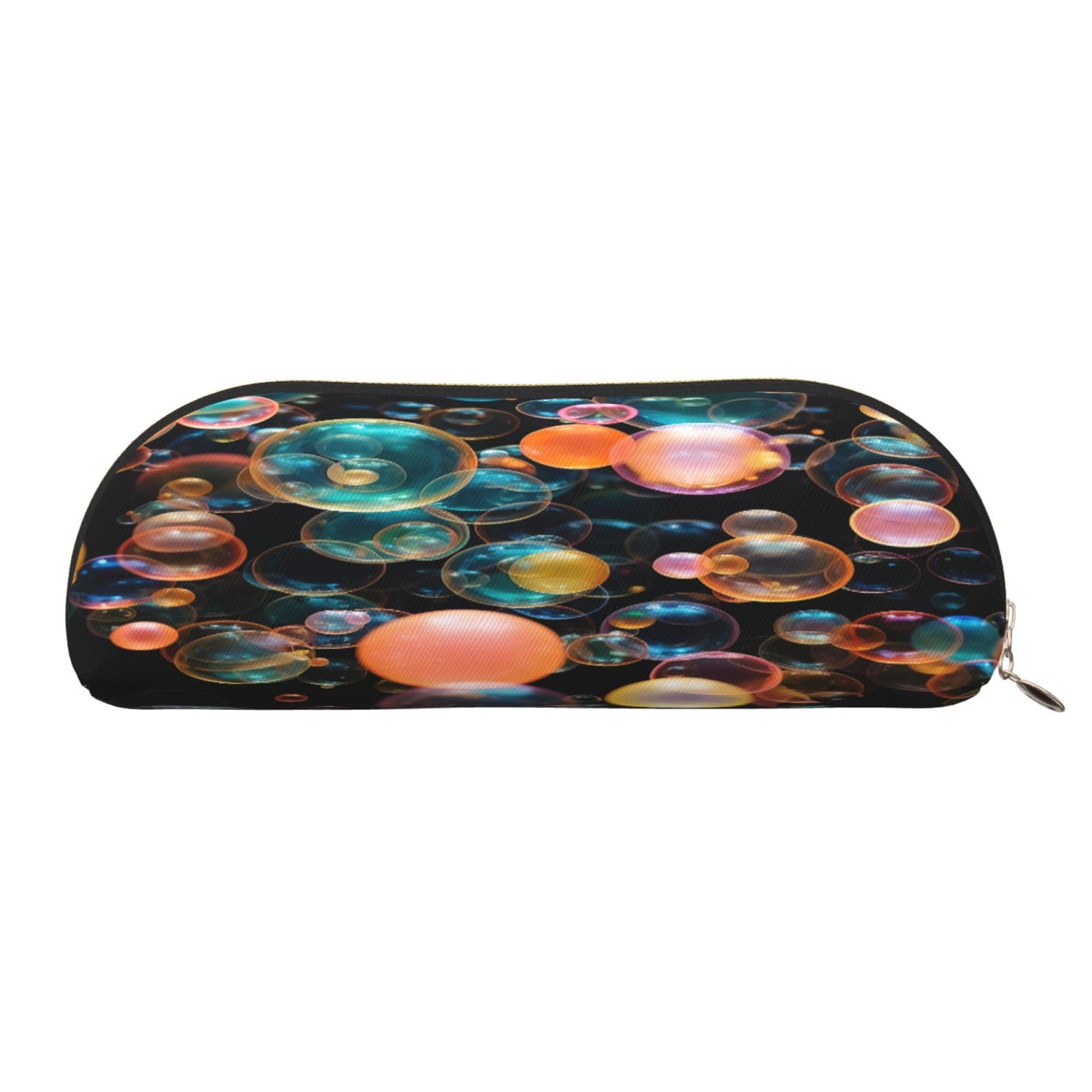 QMKFWT Soap Bubbles Pencil Pouch Leather,Small Pen Bags With Zipper For Pencils,Pens,Markers,Makeups,Change,Coins