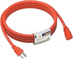 EP 6 Cord d'extension extérieur Ft - 16/3 SJTW Câble électrique noir avec 3 Prise de courant à la terre 16AWG 3 Prise de courant à la terre 13A 1625W, Imperméable, Résistant au froid flexible, Pour jardin, Maison, Lumières de Noël