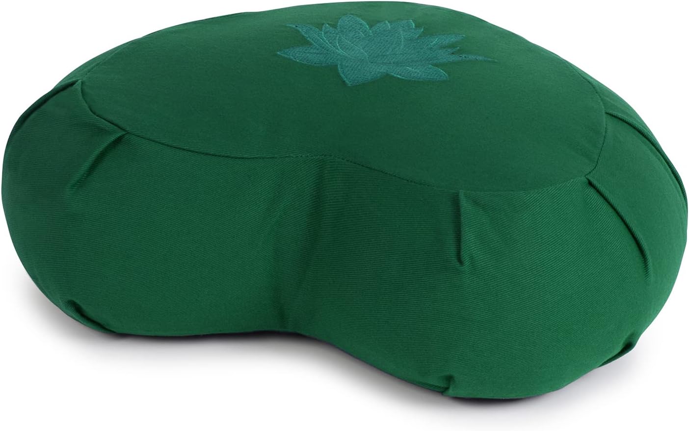 Meditation Cushion Crescent Zafu Buckwheat - Lotus Leaf - Jade Green